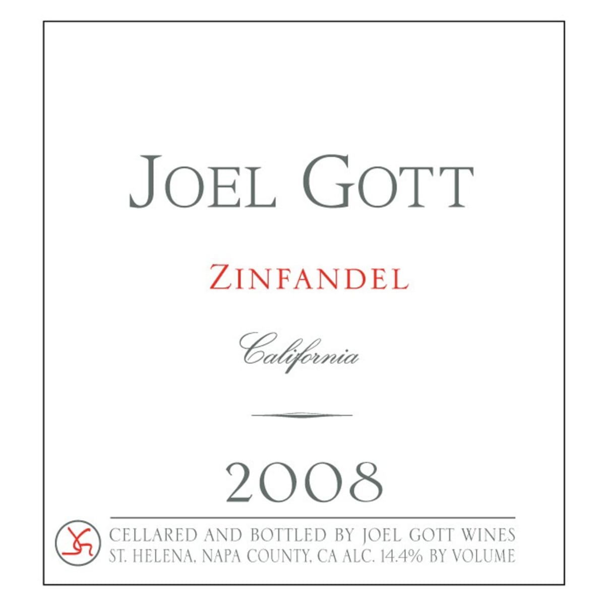 Joel Gott Zinfandel 2008 Front Label