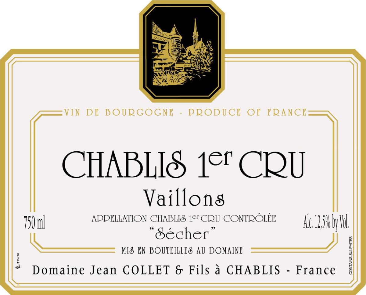 Jean Collet Chablis Premier Cru Les Vaillons 2012 Front Label
