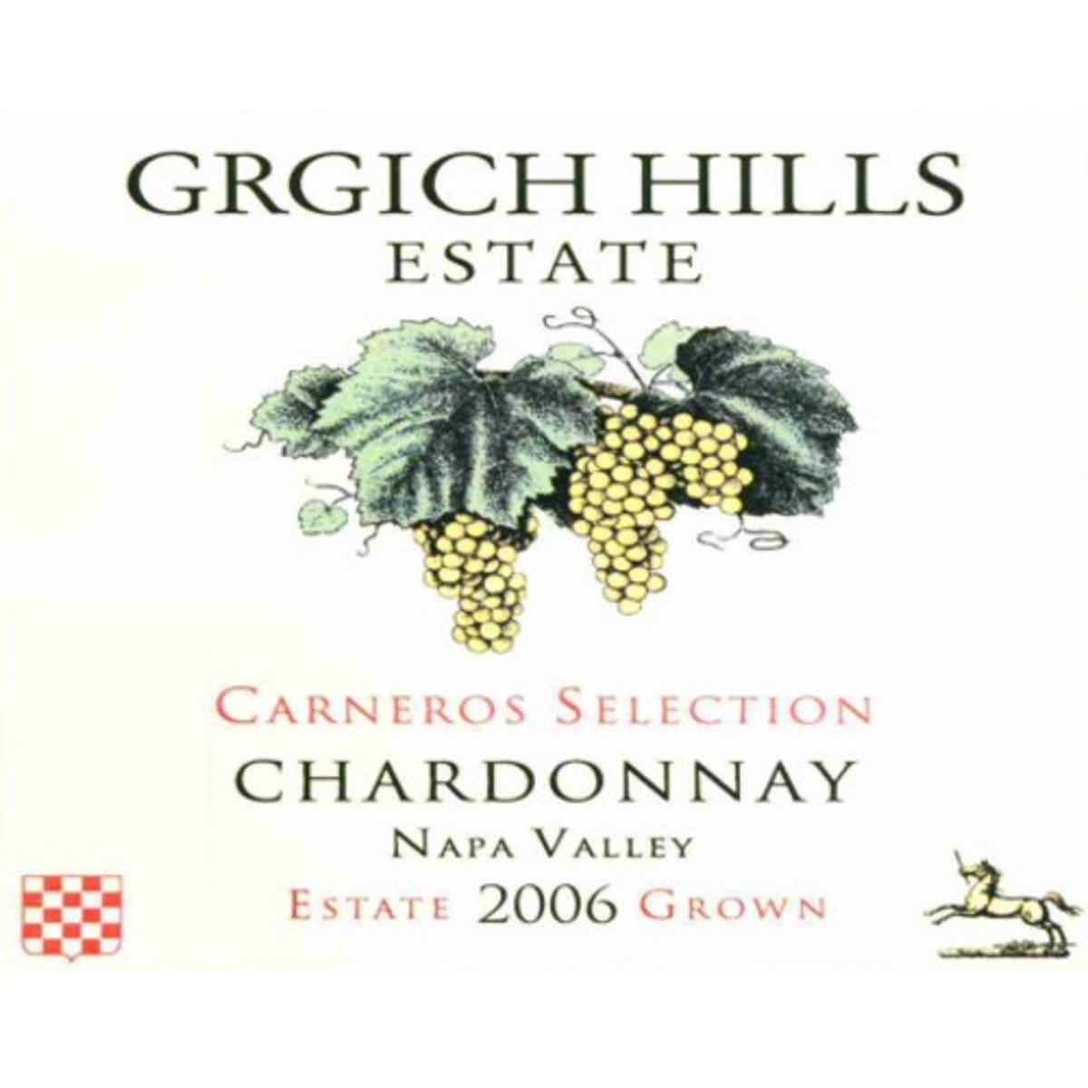 Grgich Hills Estate Carneros Selection Chardonnay 2006 Front Label