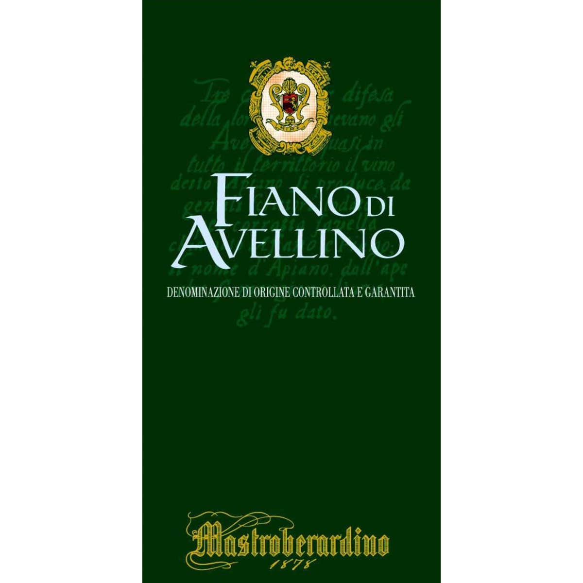 Mastroberardino Fiano di Avellino 2008 Front Label