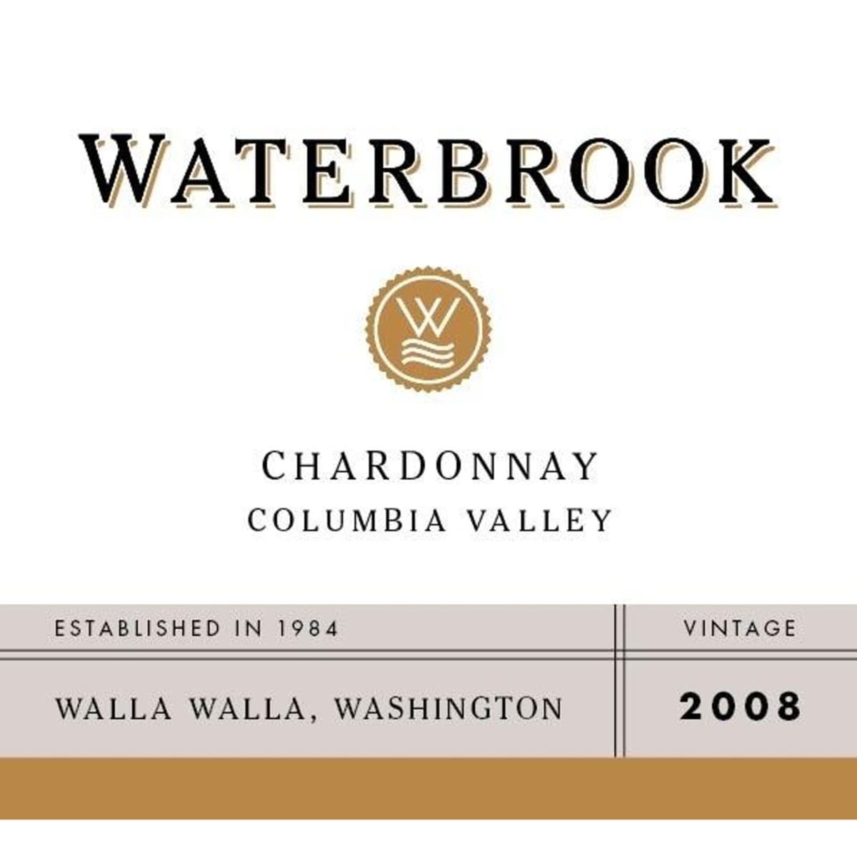 Waterbrook Chardonnay 2008 Front Label