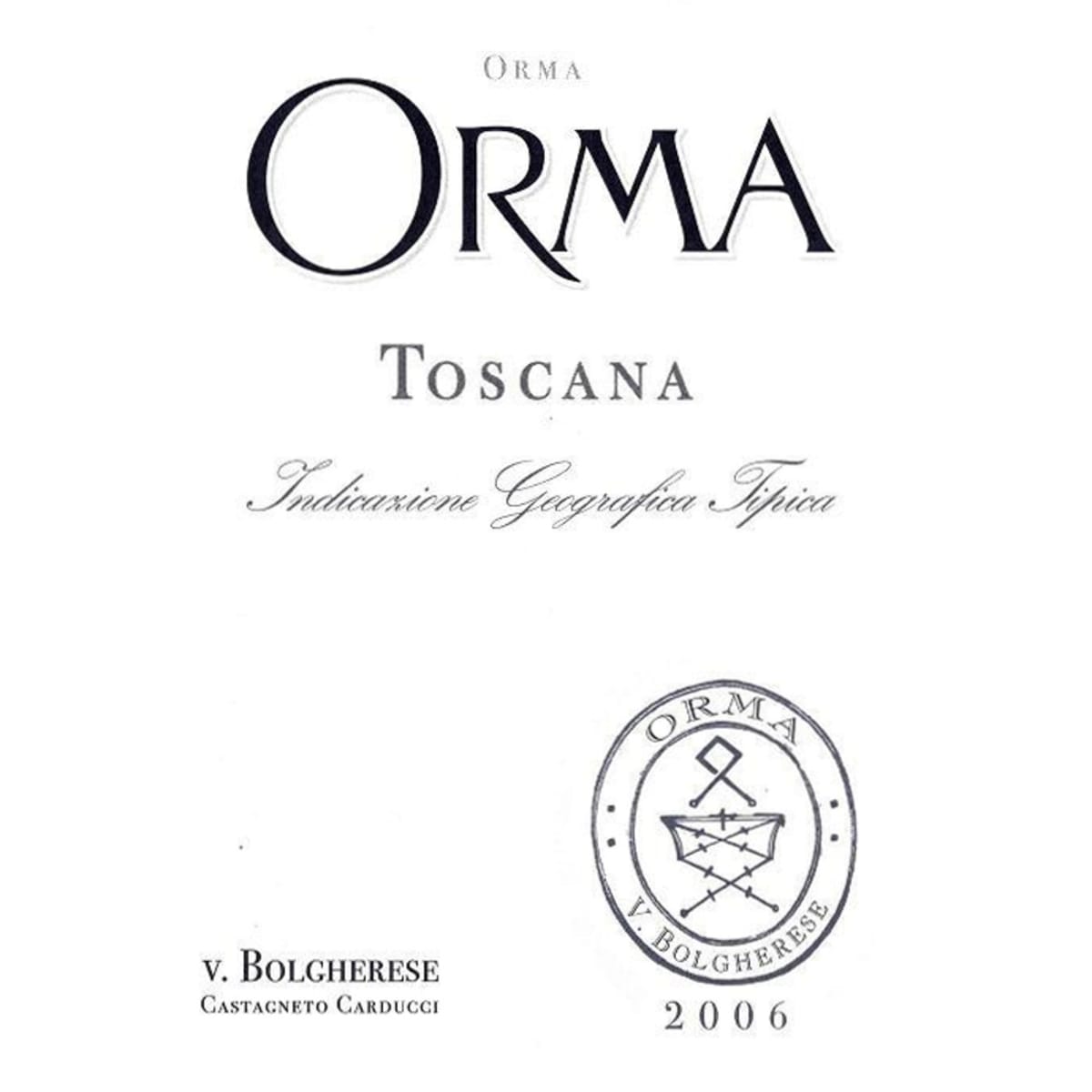 Orma Toscana 2006 Front Label