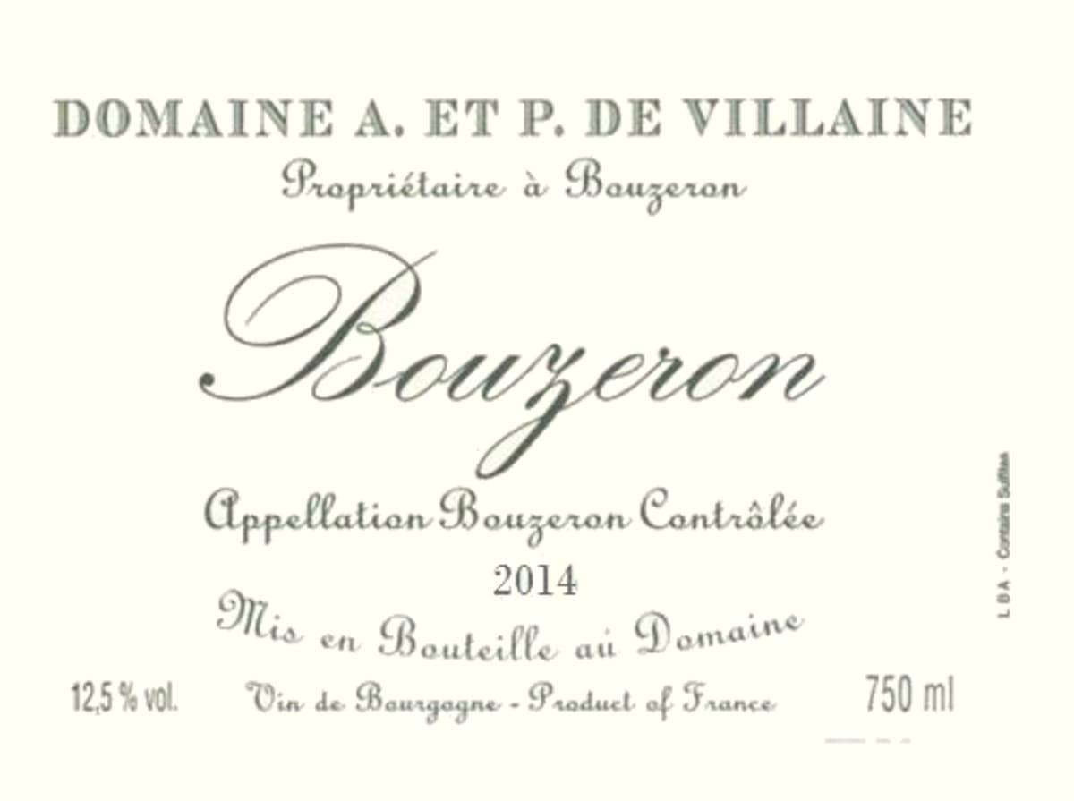 Domaine de Villaine Bouzeron 2014 Front Label