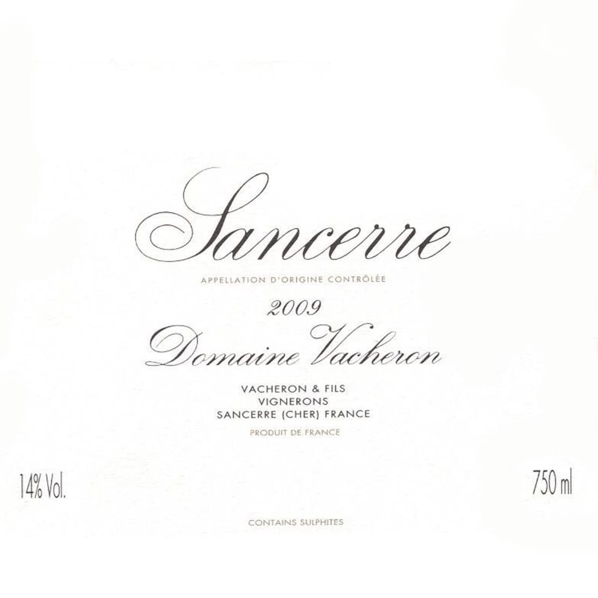 Domaine Vacheron Sancerre 2009 Front Label