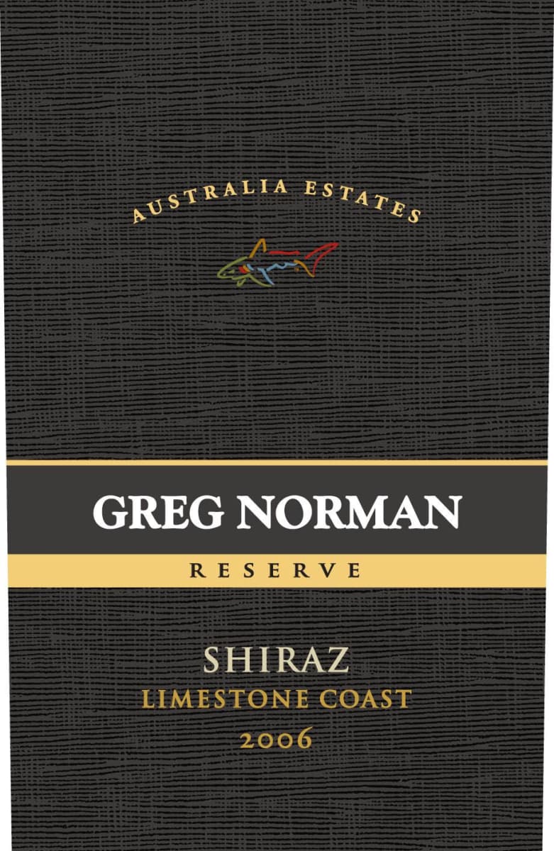 Greg Norman Estates Limestone Coast Reserve Shiraz 2006 Front Label