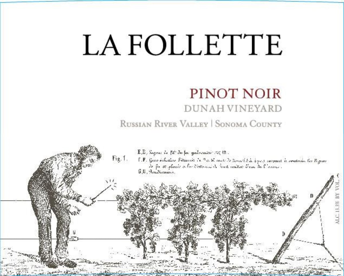 La Follette Dunah Vineyard Pinot Noir 2013 Front Label