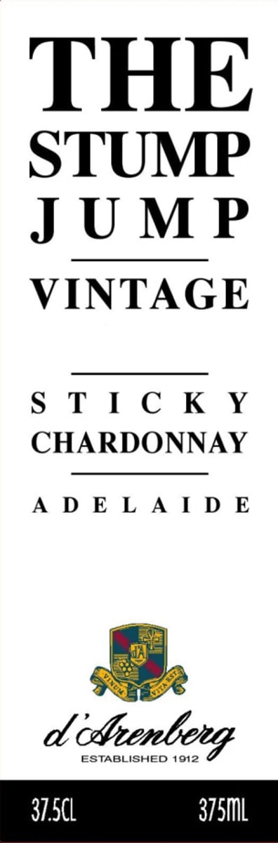 d'Arenberg Sticky Chardonnay (375ML half-bottle) 2008 Front Label