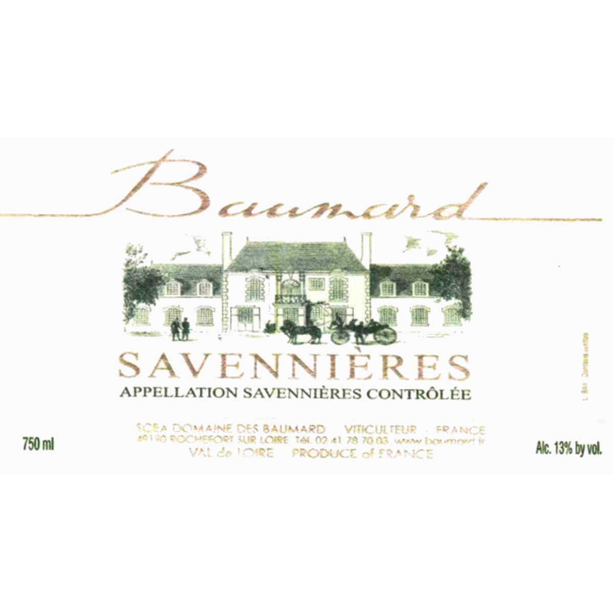 Domaine des Baumard Savennieres 2007 Front Label