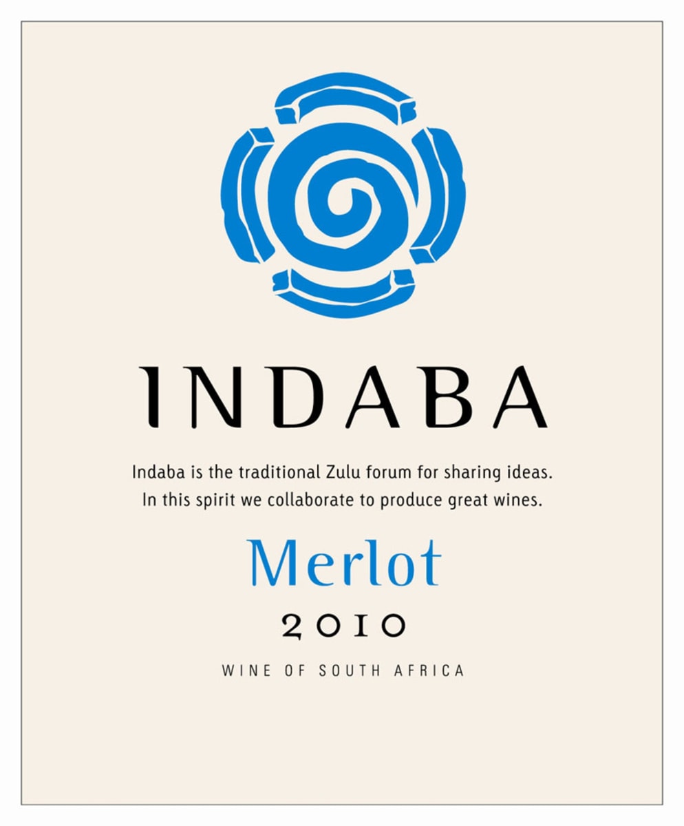 Indaba Merlot 2010 Front Label