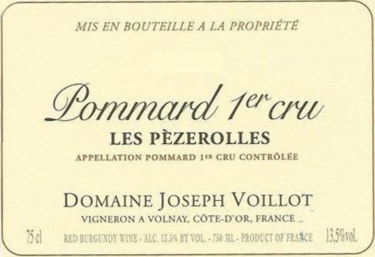 Domaine Joseph Voillot Pommard Les Pezerolles Premier Cru 2012 Front Label