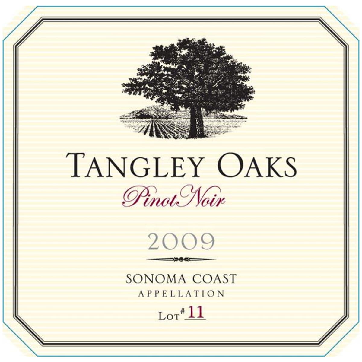 Tangley Oaks Pinot Noir 2009 Front Label
