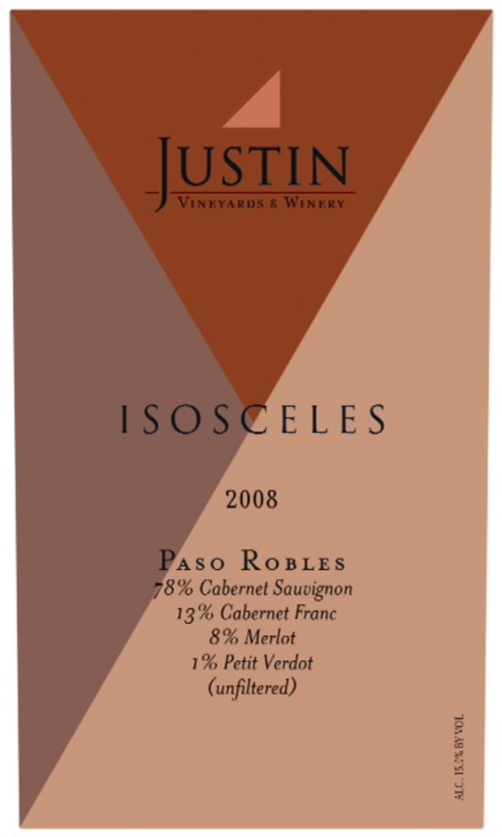 Justin Isosceles 2008 Front Label