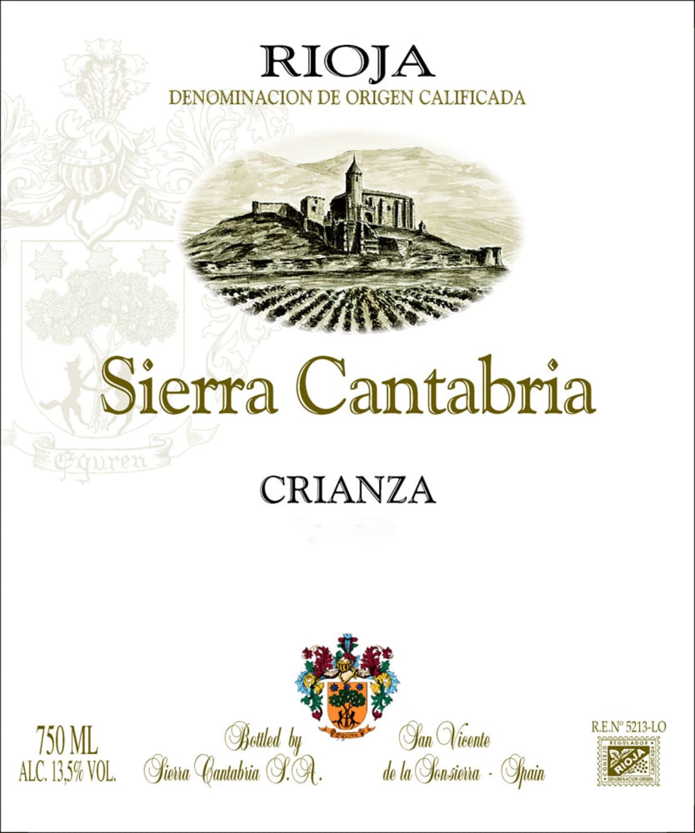 Sierra Cantabria Crianza 2007 Front Label