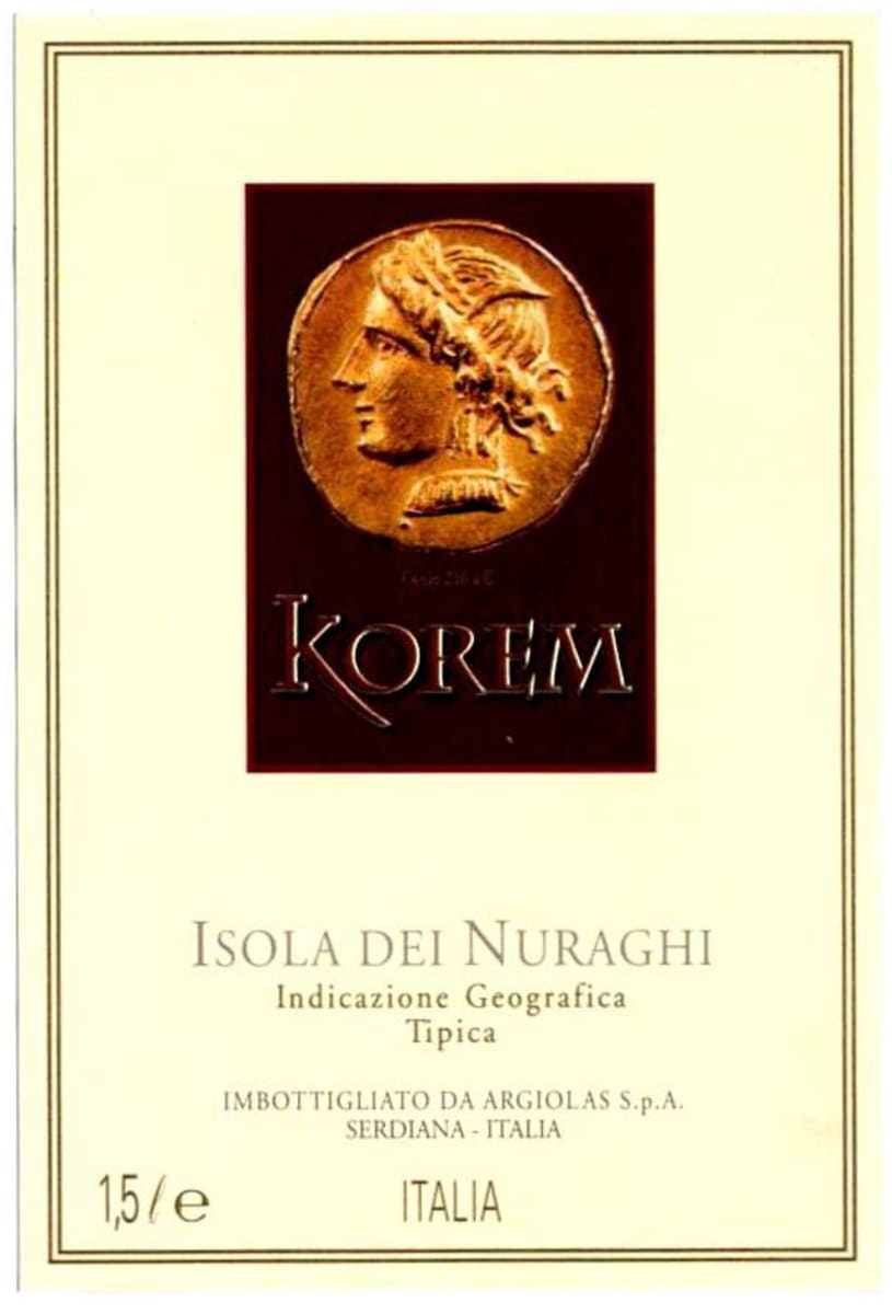 Argiolas Korem 2008 Front Label