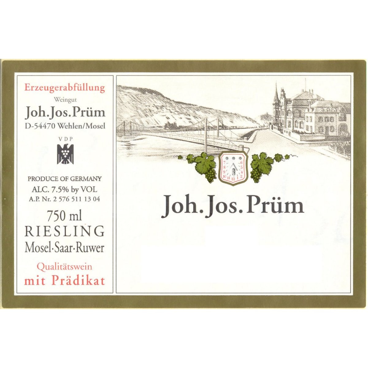 J.J. Prum Bernkasteler Badstube Auslese Riesling 2009 Front Label