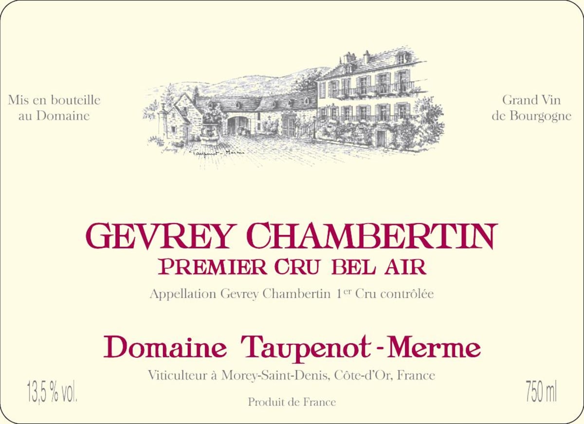 Domaine Taupenot-Merme Gevrey Chambertin Bel Air Premier Cru 2013 Front Label