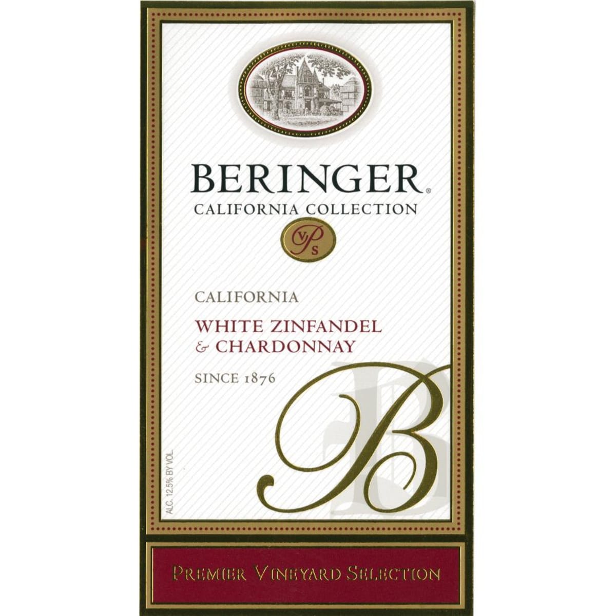 Beringer White Zinfandel/Chardonnay PVS 2010 Front Label