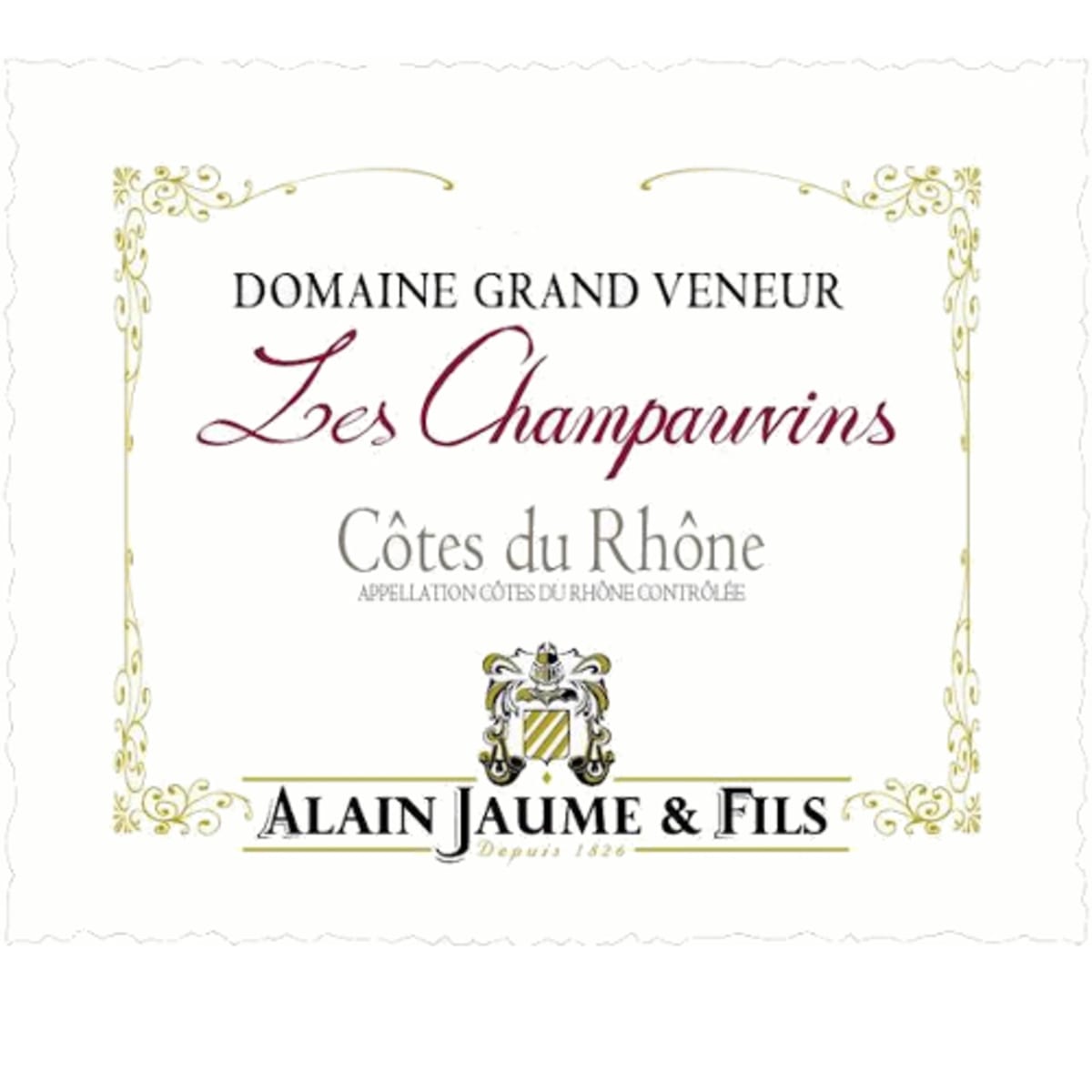 Domaine Grand Veneur Cotes du Rhone Les Champauvins 2010 Front Label