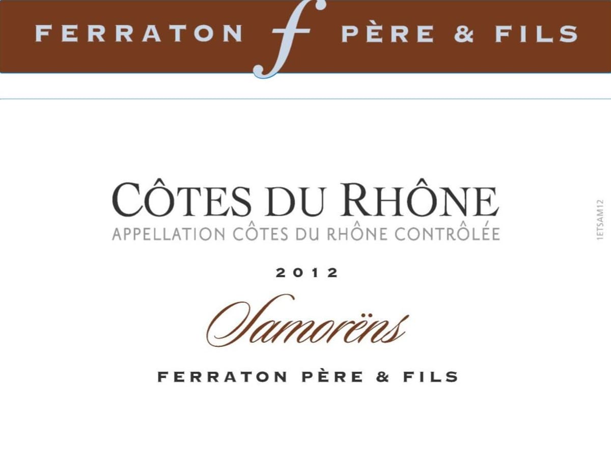 Ferraton Pere & Fils Cotes du Rhone Samorens Blanc 2012 Front Label