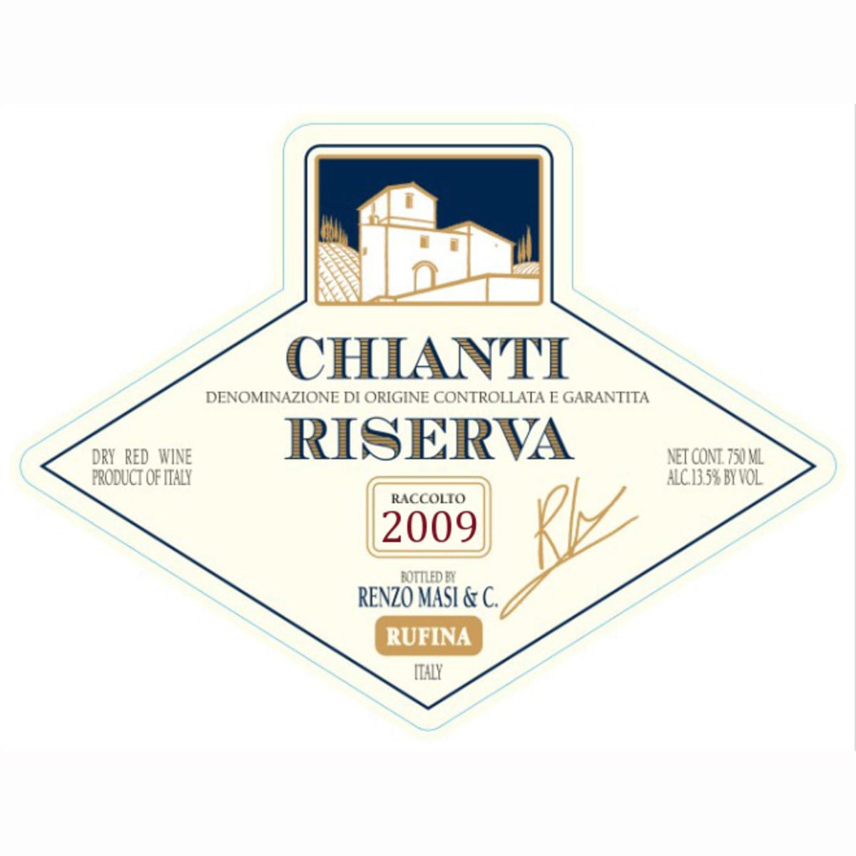 Renzo Masi Chianti Reserva 2009 Front Label