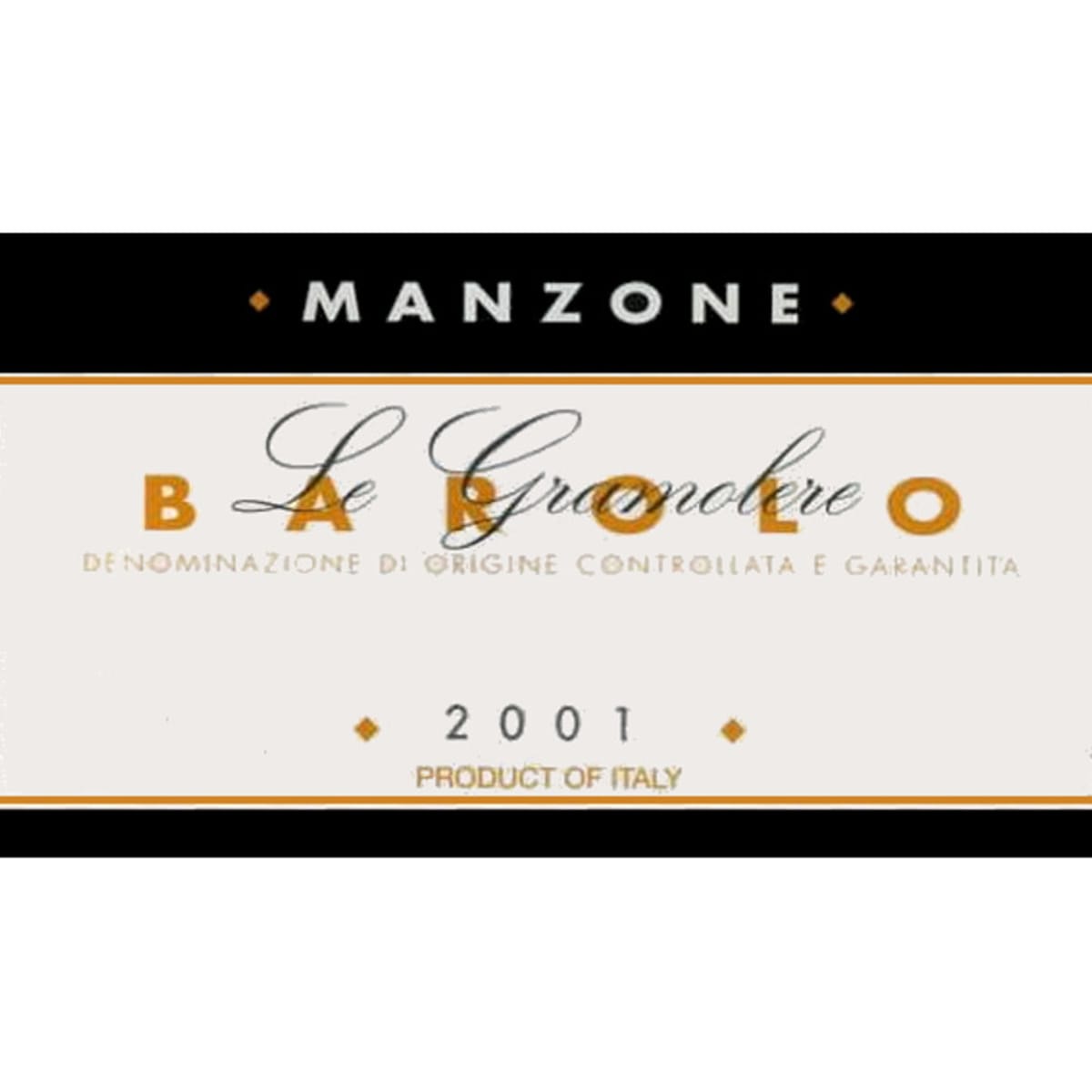 Manzone Barolo Le Gramolere 2001 Front Label