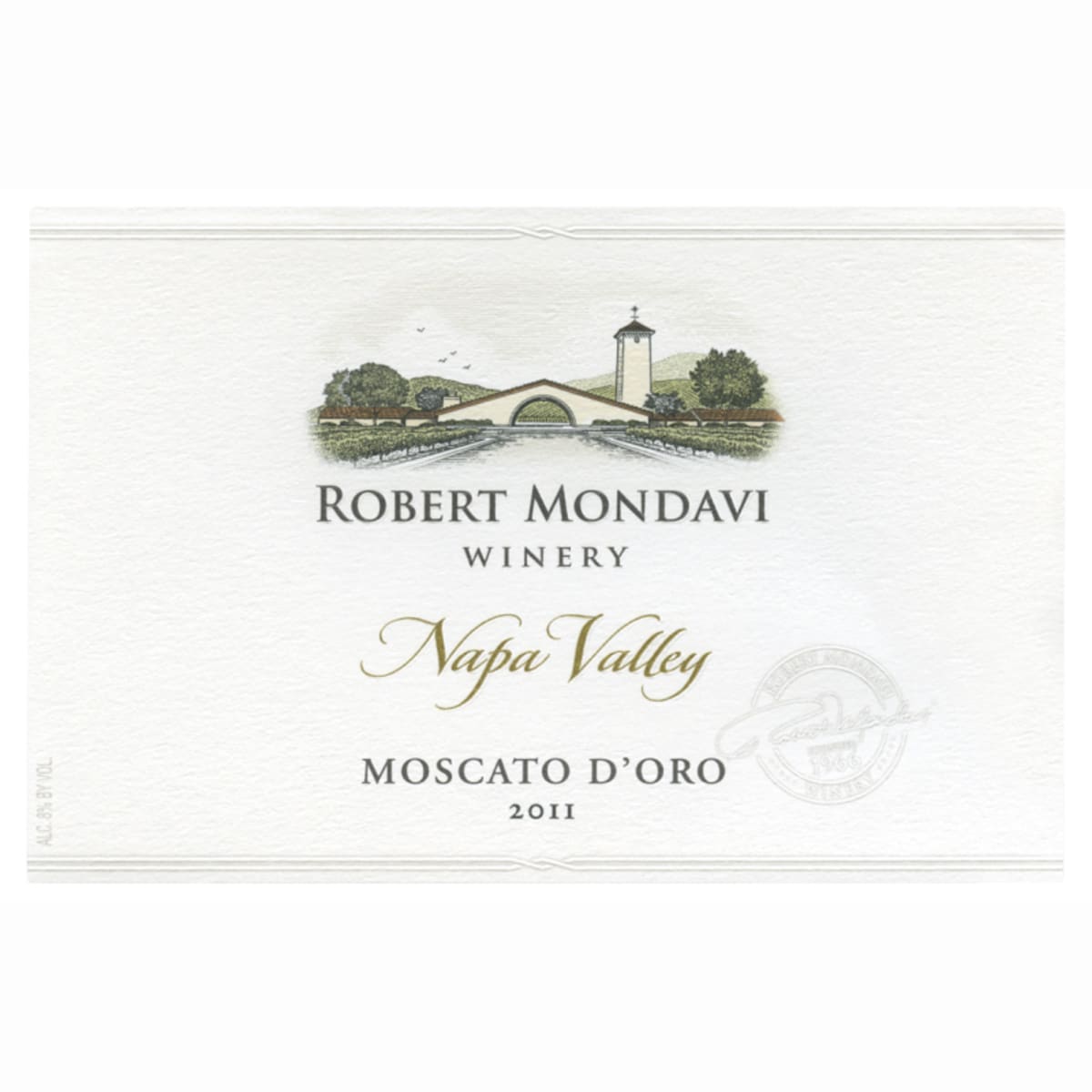 Robert Mondavi Moscato d'Oro (375ML half-bottle) 2011 Front Label