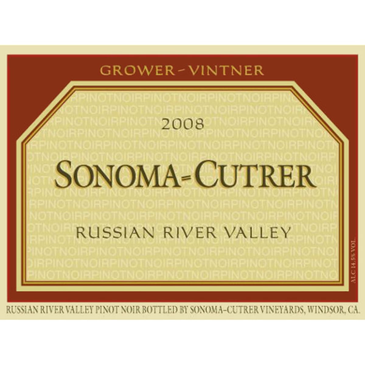 Sonoma-Cutrer Russian River Valley Pinot Noir 2008 Front Label