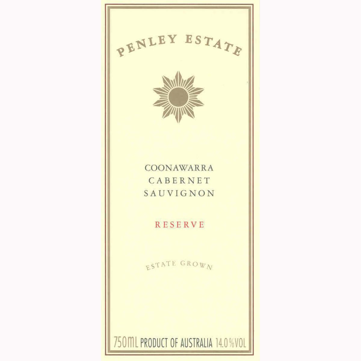 Penley Reserve Cabernet Sauvignon 2009 Front Label