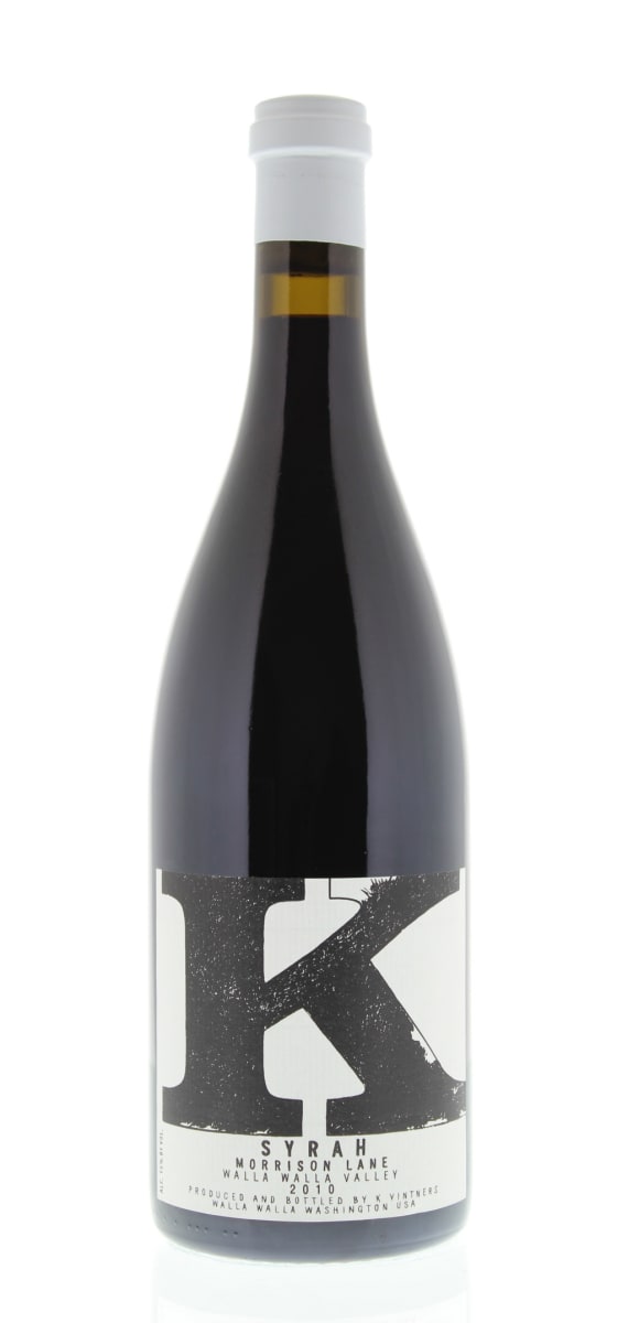 K Vintners Morrison Lane Syrah 2010 Front Bottle Shot