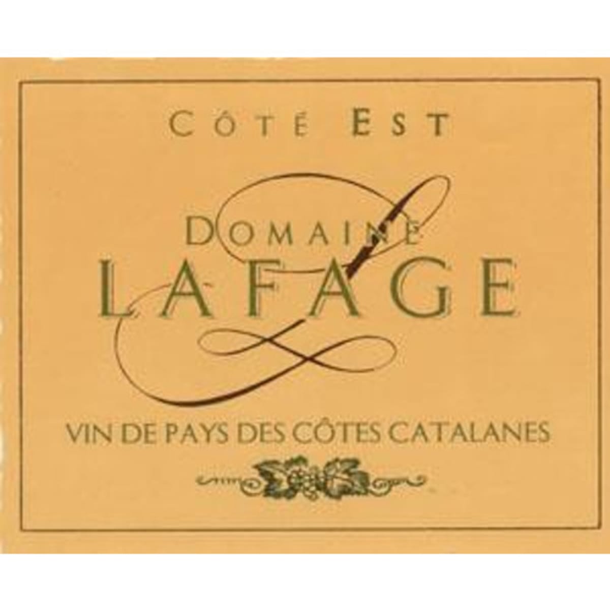 Domaine Lafage Vin du Pays Cote d'Est 2012 Front Label