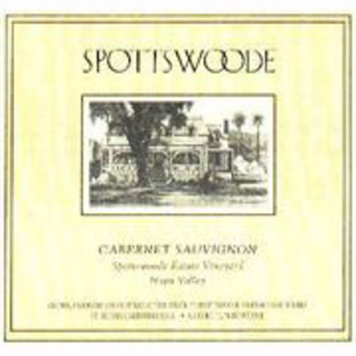 Spottswoode Cabernet Sauvignon 1988 Front Label