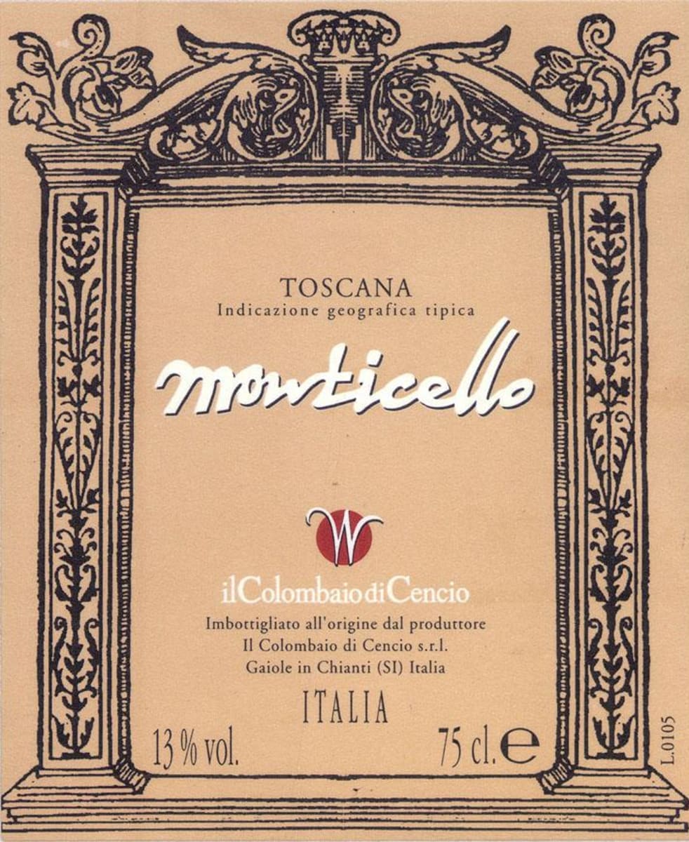 Colombaio di Cencio Toscana Monticello 2008 Front Label