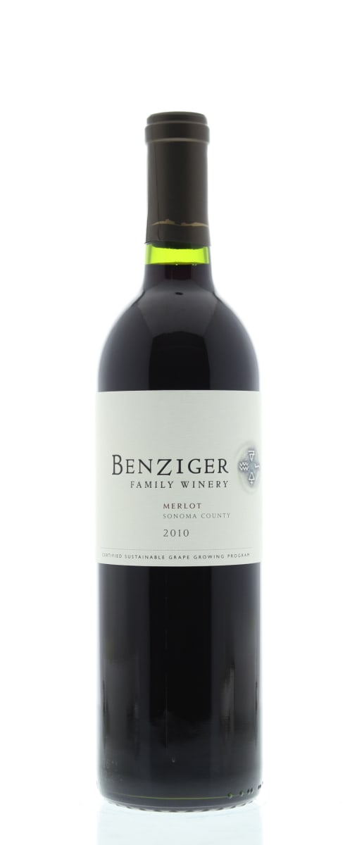 Benziger Merlot 2010 Front Bottle Shot