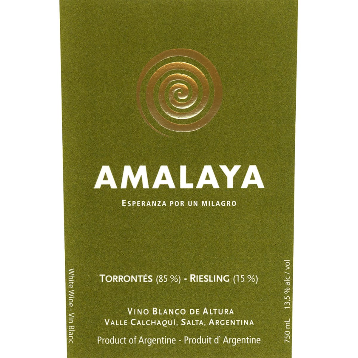 Amalaya Blanco 2013 Front Label