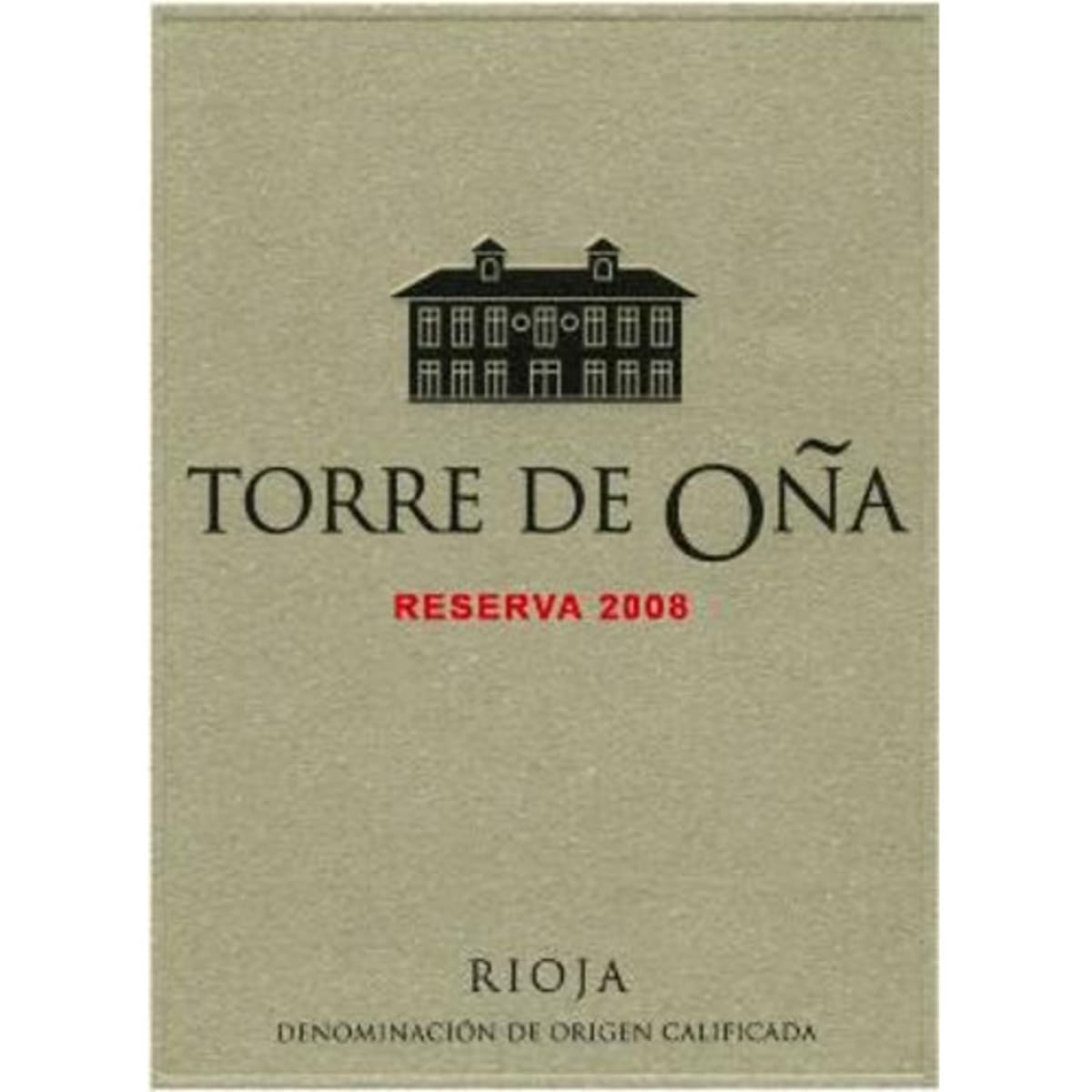 Torre de Ona by La Rioja Alta Rioja Reserva 2008 Front Label