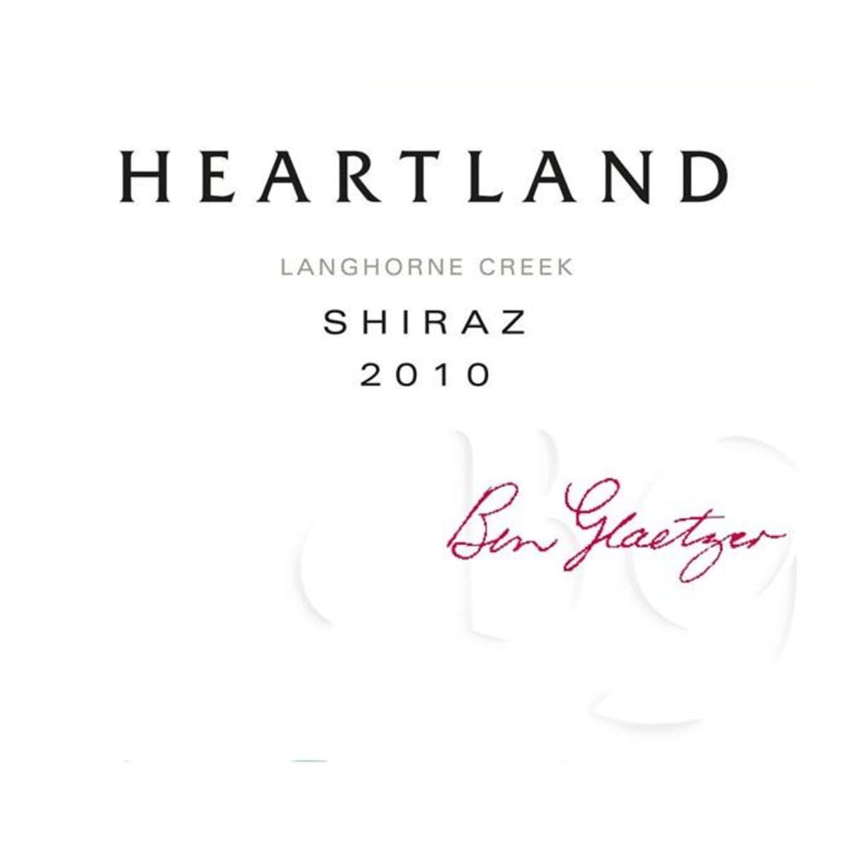 Heartland Shiraz 2010 Front Label