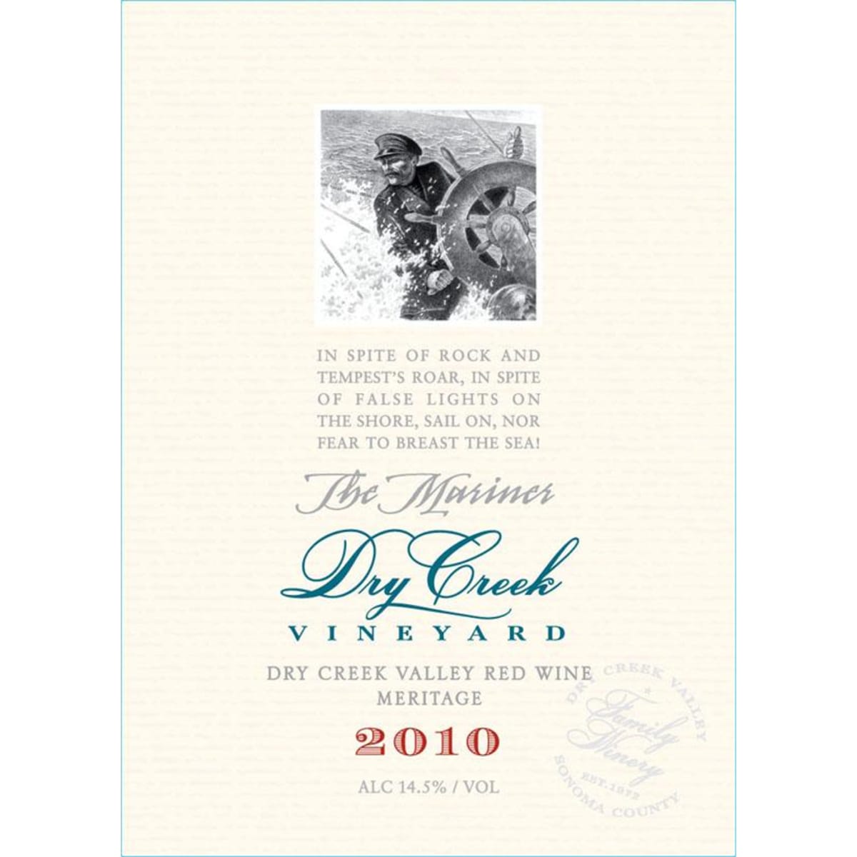 Dry Creek Vineyard The Mariner (375ML half-bottle) 2010 Front Label