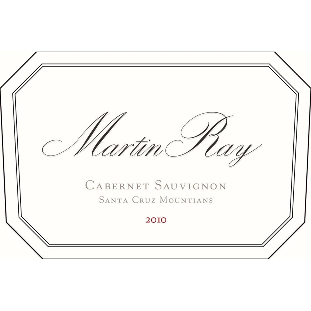 Martin Ray Santa Cruz Mountains Cabernet Sauvignon 2010 Front Label