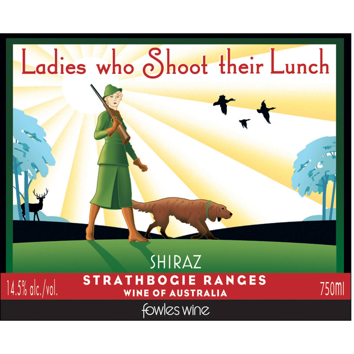 Fowles Wine Ladies Who Shoot Their Lunch Shiraz 2008 Front Label