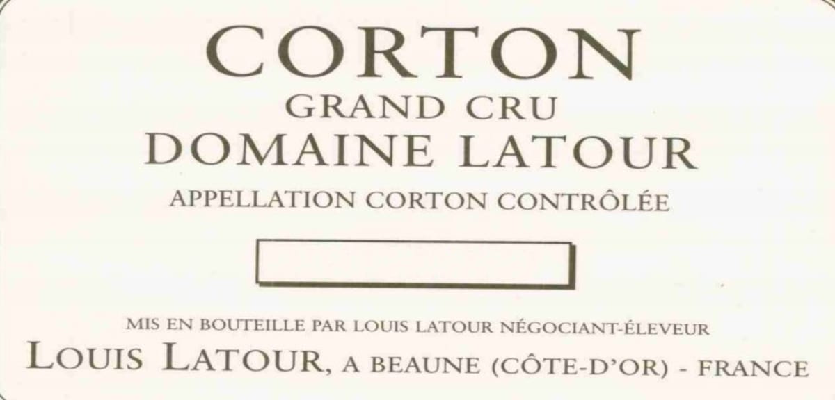 Louis Latour Corton Grand Cru 2000 Front Label