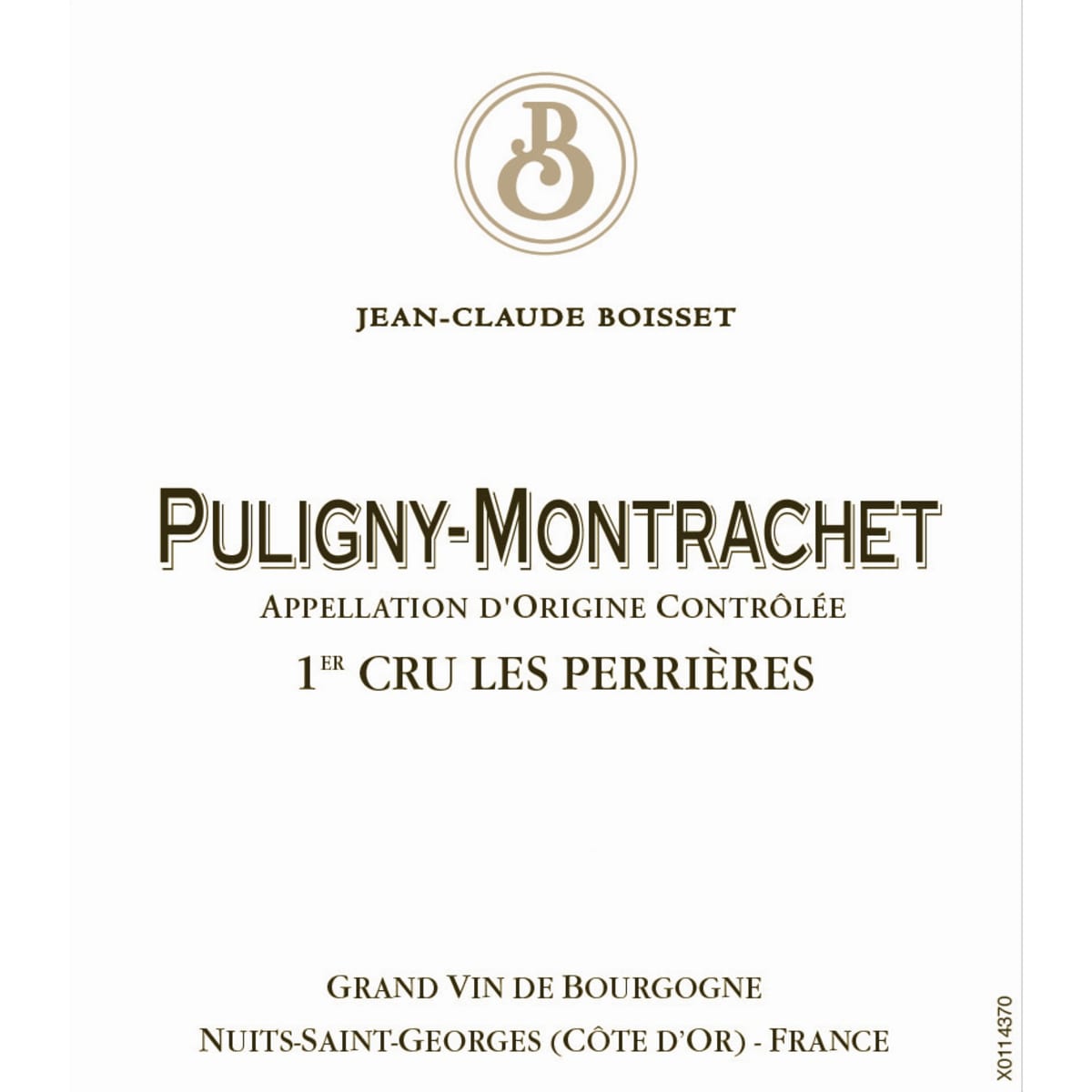 Jean-Claude Boisset Puligny-Montrachet Les Perrieres Premier Cru 2012 Front Label