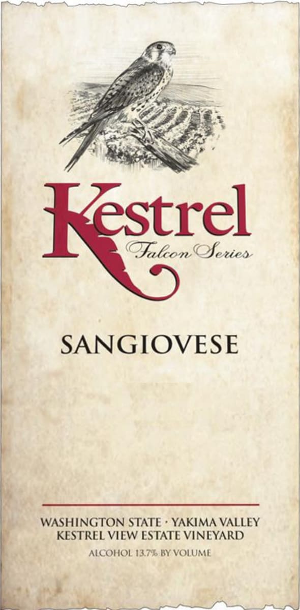 Kestrel Vintners 'Falcon Series' Sangiovese 2009 Front Label