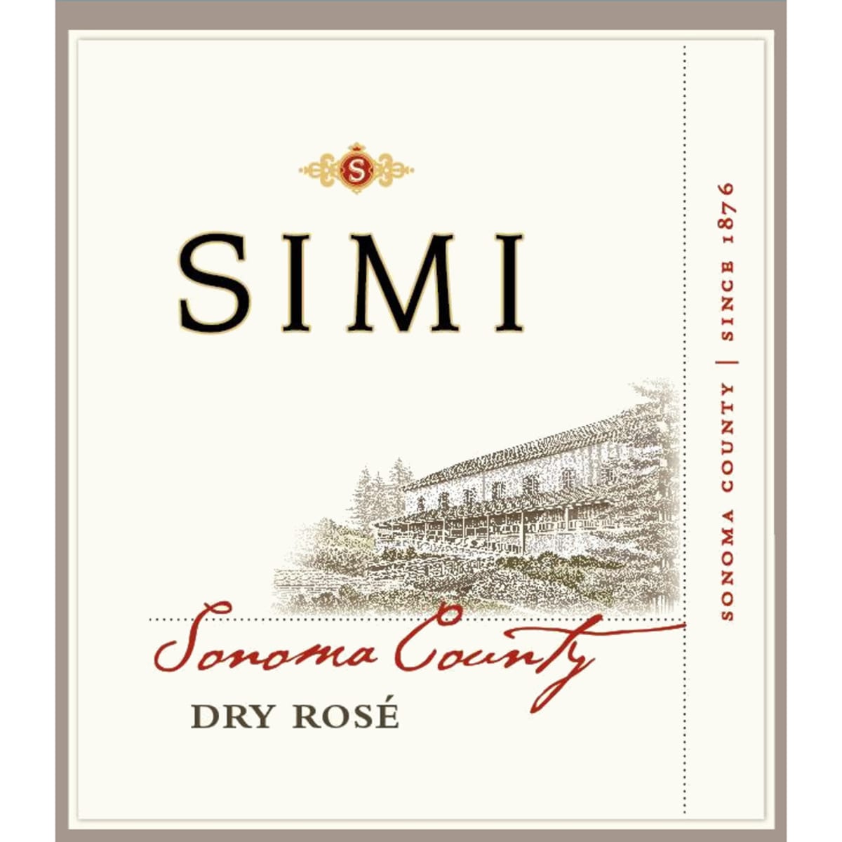 Simi Dry Rose 2013 Front Label