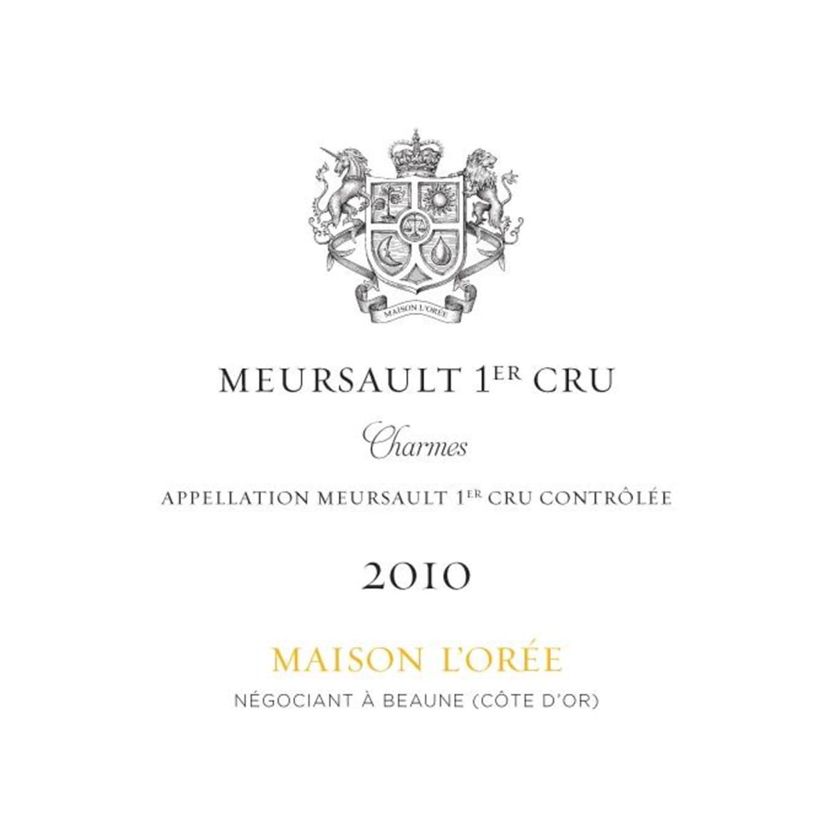 Maison L'Oree Meursault Les Charmes 2010 Front Label