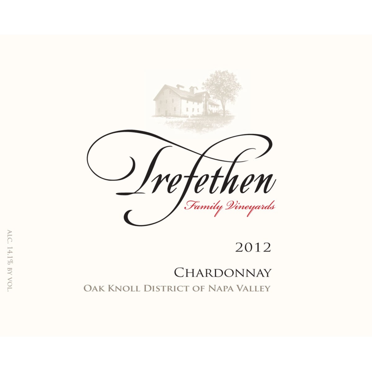 Trefethen Estate Chardonnay (375ML half-bottle) 2012 Front Label