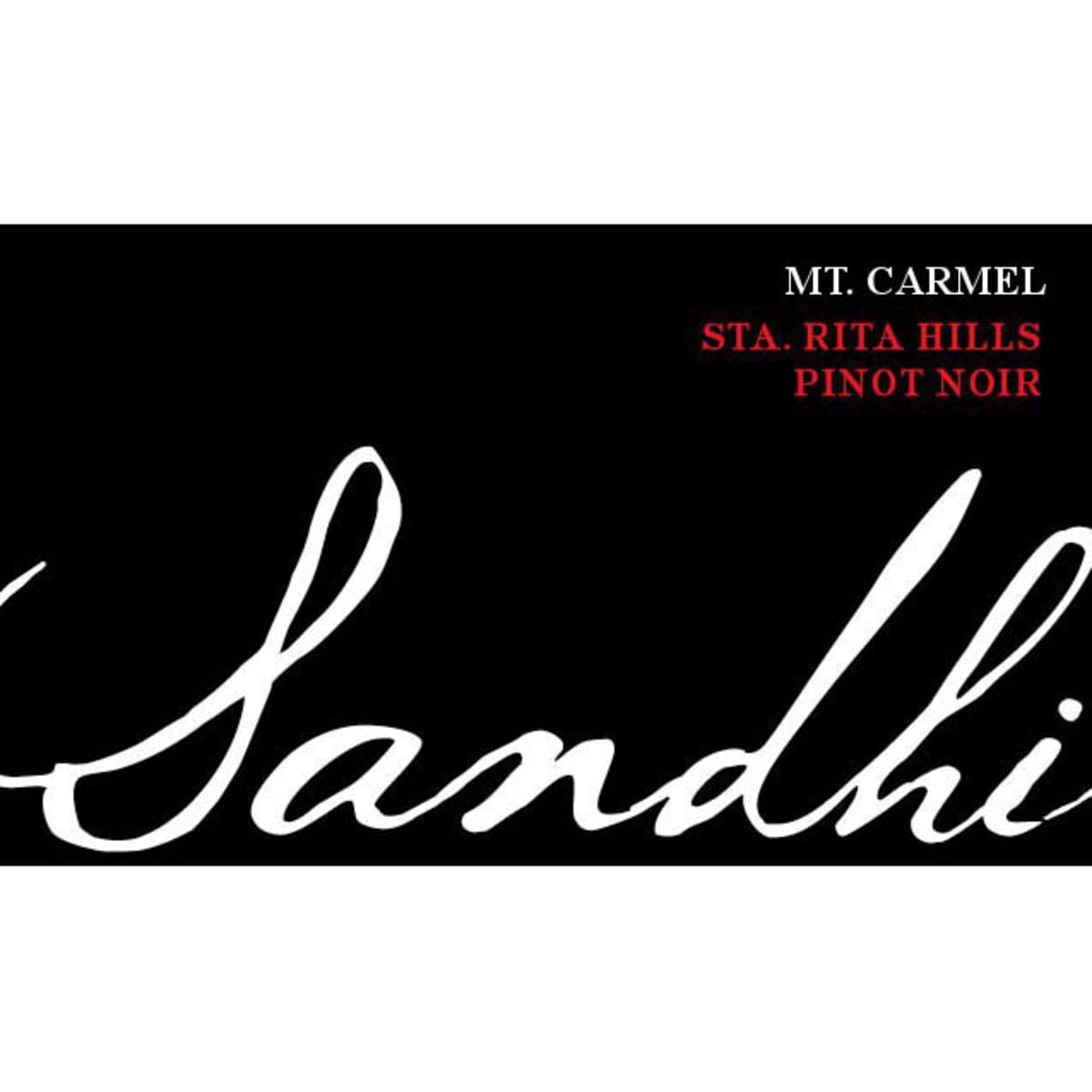 Sandhi Mt. Carmel Pinot Noir 2012 Front Label