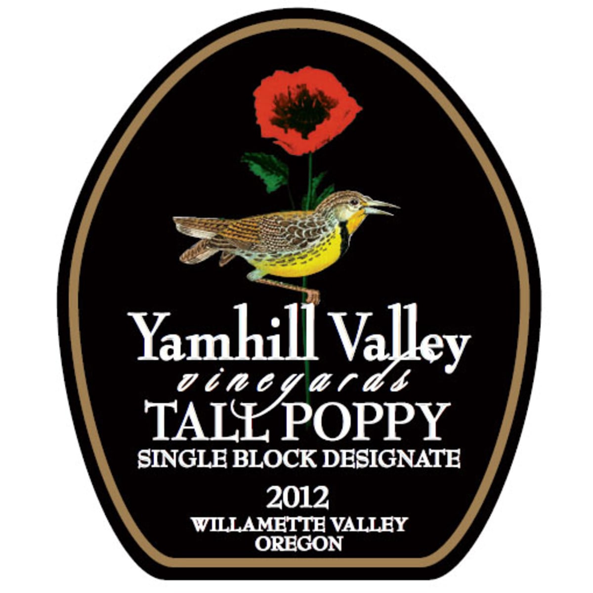 Yamhill Tall Poppy Pinot Noir 2012 Front Label