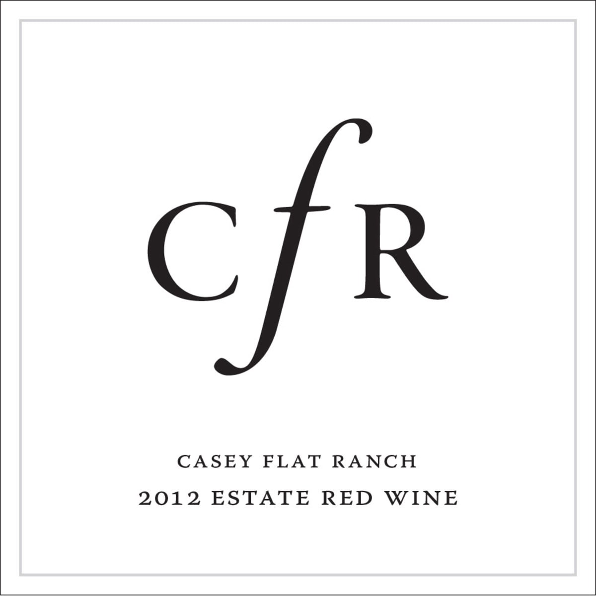 Casey Flat Ranch CFR Red Blend 2012 Front Label