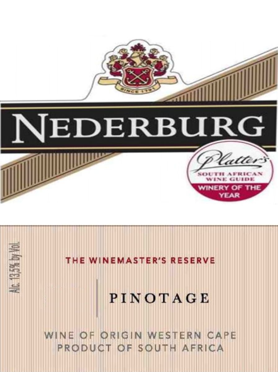 Nederburg Winemaster's Reserve Pinotage 2007 Front Label