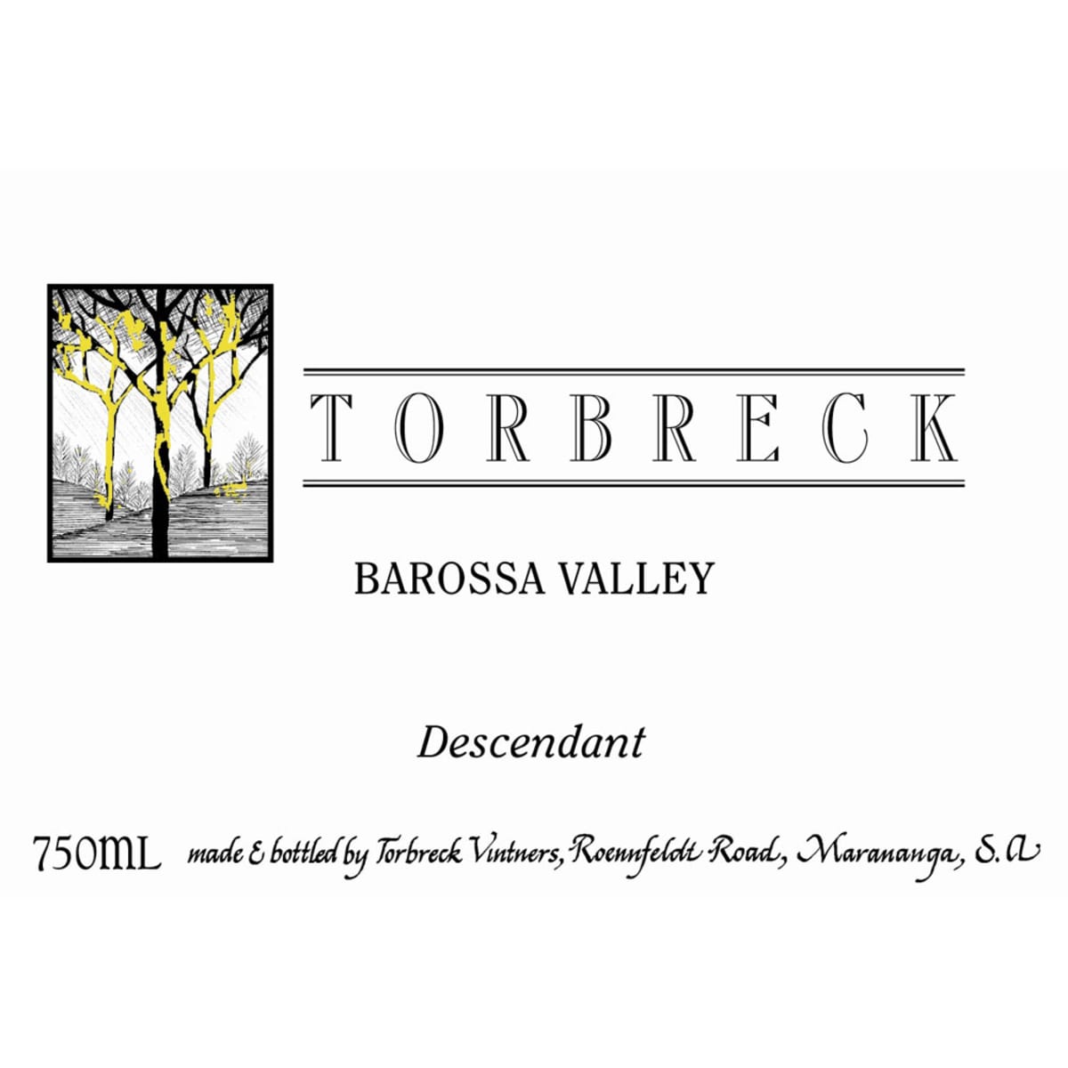 Torbreck Descendant Shiraz 2012 Front Label